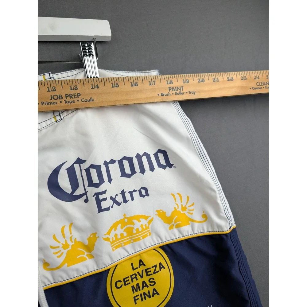 Corona Extra Mens Board Shorts Blue White Yellow Swim Trunks Size‎ XL 36